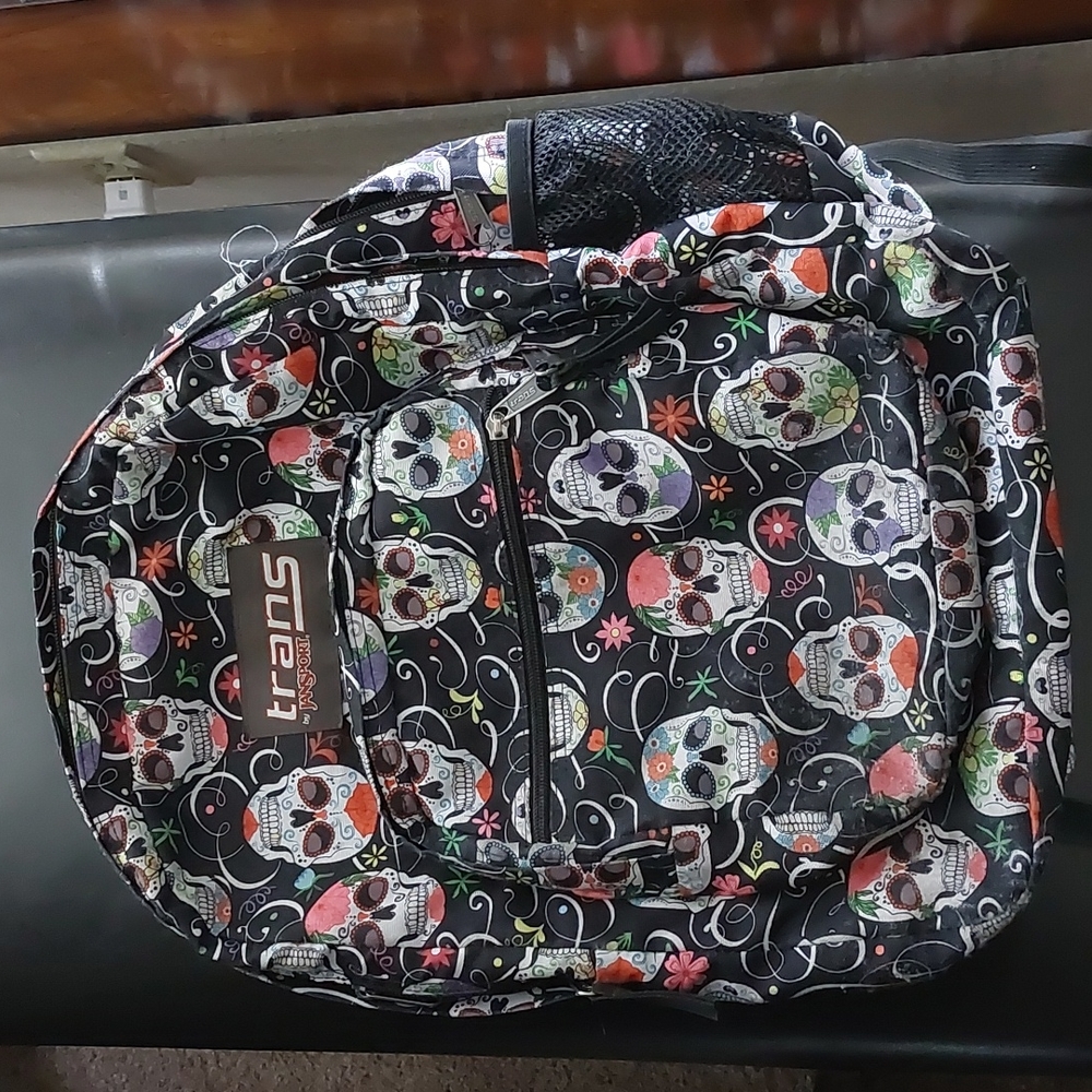 Trans Jansport sugar skull design